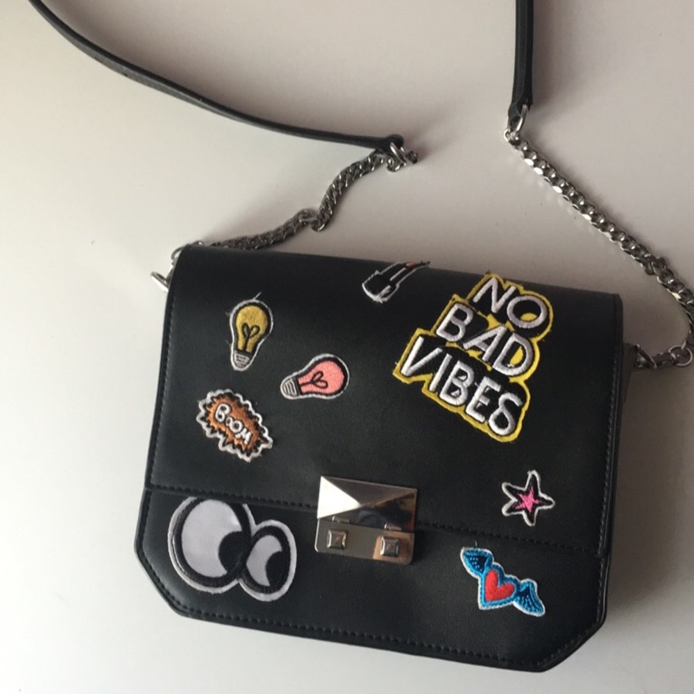 Patched crossbody bag